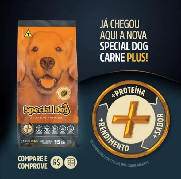 ração premium para cães adultos sabor carne